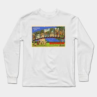 Greetings from Shawano, Wisconsin - Vintage Large Letter Postcard Long Sleeve T-Shirt